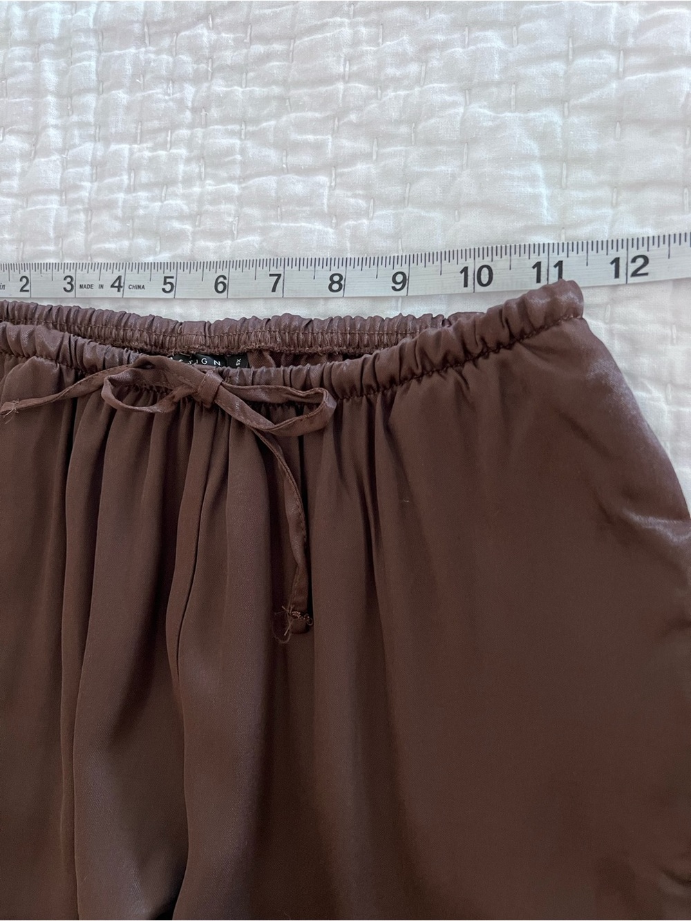 NWT ASOS Satin Wide Leg Pull On Pants Chocolate Brown Size XS - Picture 5 of 10